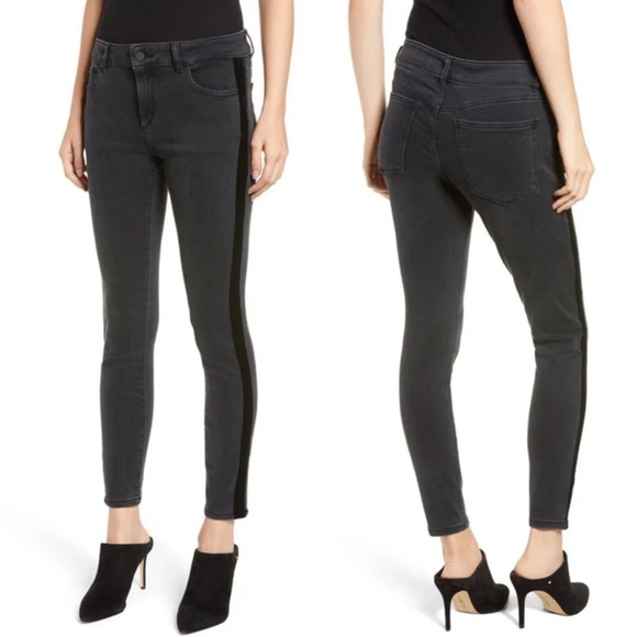 DL1961 Black Morrison Wash Margaux Instasculpt Ankle Skinny Jeans Size 30 - Picture 3 of 11